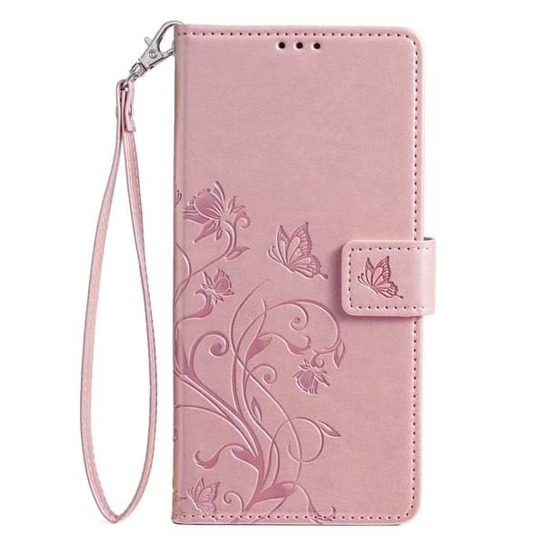 Etui til iPhone 16 Pro Max rosaguld stand wallet