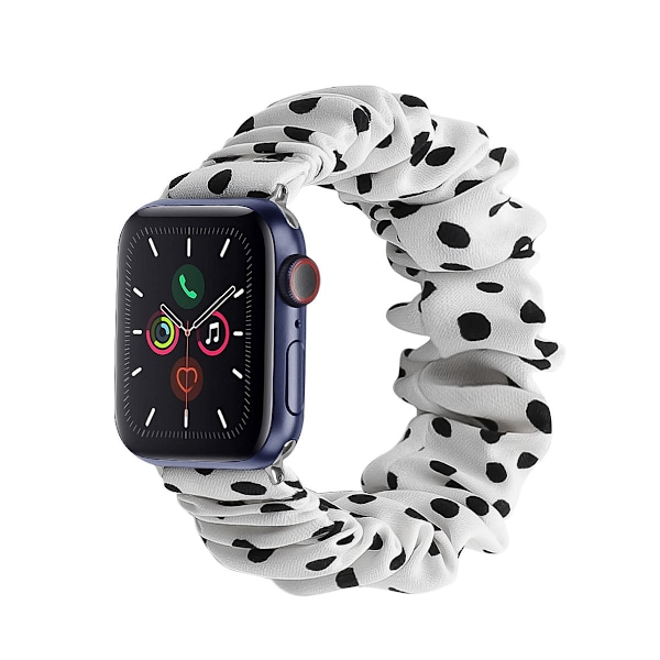 Kellon ranneke Apple Watch iWatch 38/40/41 Kellotaulun L-koko Valkoinen Pilkullinen