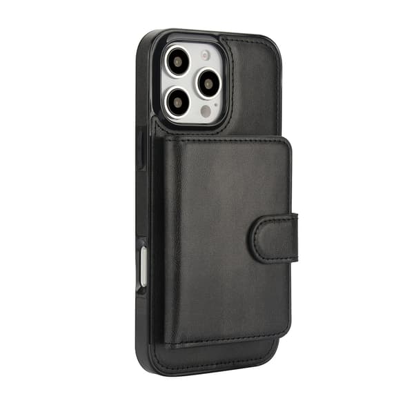 Etui til iPhone 13pro svart solid magnetisk delt kortholder multi-kort full anti-fall