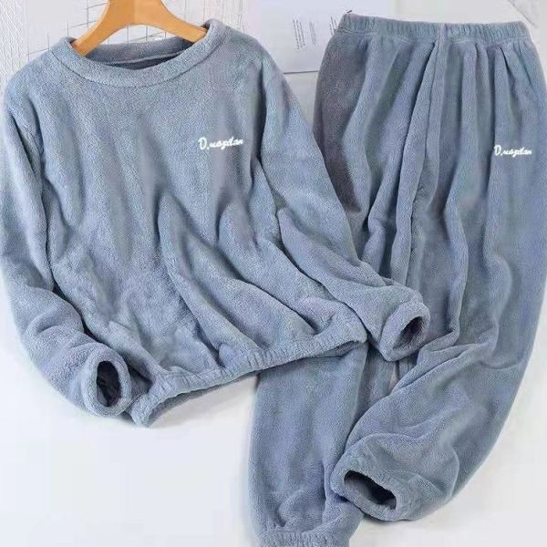 Coral Velvet lämmin ja löysä plus-kokoinen naisten pyjamat syksyllä ja talvella Grey Large size 120-140 kg