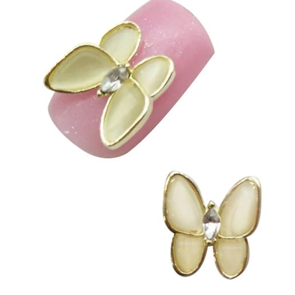 Kynsikoristeet Nail Art Internet Celebrity Opal Butterfly Alloy kolmiulotteinen koristelu 001 gold