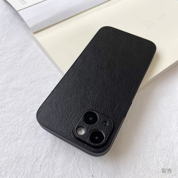 Etui til iPhone 13 sort læder fuld anti-fald simpel solid high-end niche