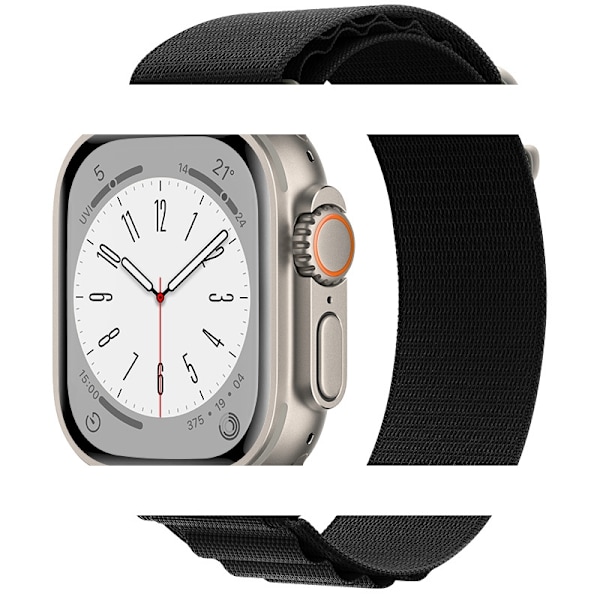 Urrem til Apple Watch iWatch 38/40/41/42mm Sort Titanium Spænde