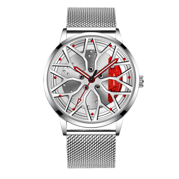 Miesten kellot Korkealuokkaiset vedenpitävät valaisevat elektroniset watch Silver Streak Red