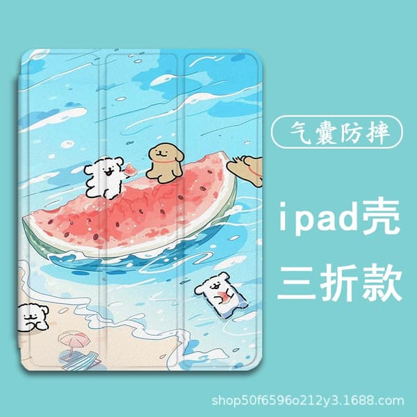 Etui til iPad Air5 10.9\" Line Puppy 2 Tri fold Single Line