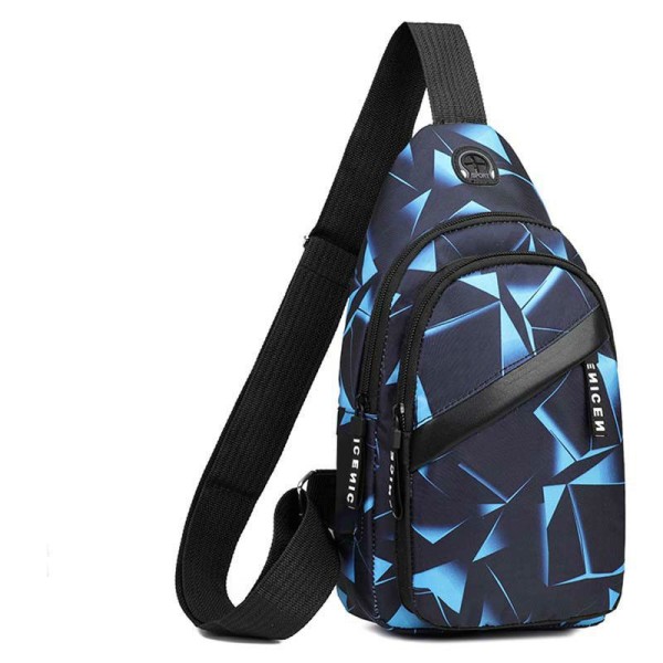 Män kvinnor Fanny Pack Midjeväska Multifunktionsut Headset Resor Shoulder Fritid Business Double Blue