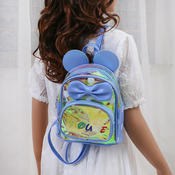 Børn Barn rygsæk Småbørn skoletaske med ører trykte bogstaver tegneserie form fritid Light Blue