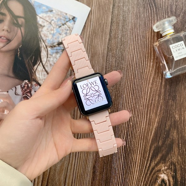 Klockarmband för Apple Watch iWatch 38/40/41/42 S10 Ljusrosa