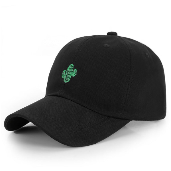 Baseballkasket 2022 forår og sommer solbeskyttelse broderi fritid Cactus Black Adjustable