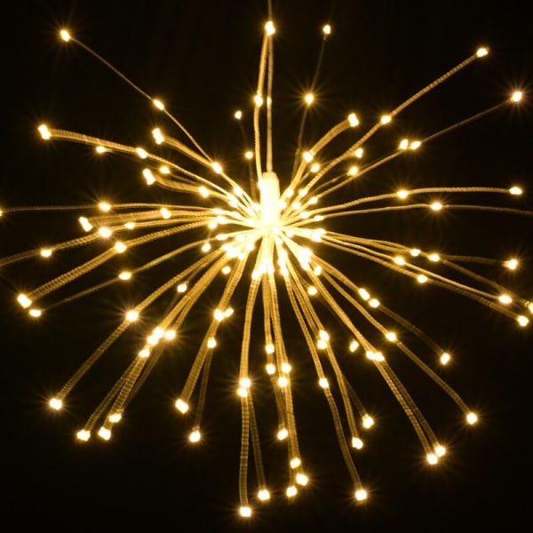 2st Festival Hängande Starburst String Lights 100-200 LEDs DIY fyrverkeri Koppar Fairy Garland julbelysning utomhus Twinkle Light Warm White 200 LEDS