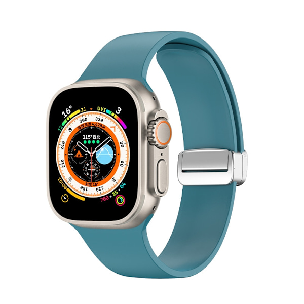 Kellon ranneke Apple Watch iWatch Smooth 38/40/41mm Azure Silver -soljelle