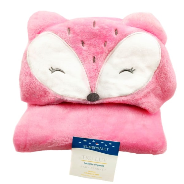 70 * 100 cm tegneserieklem teppe swaddling dyne teppe badekåpe nattkåpe soveteppe sjal kappe kappe Pink Fox