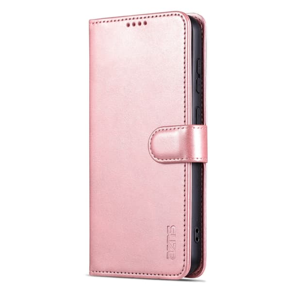 Fodral för iPhone 13 Roséguld Aishang Läderfodral Solid Flip Kortinsättning