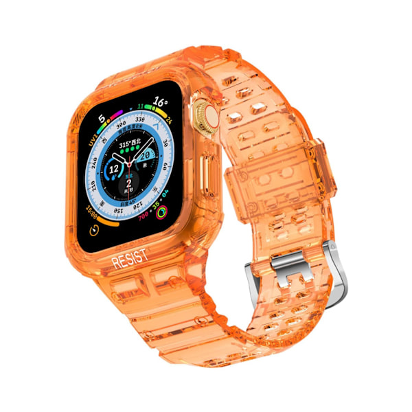 Kellon ranneke Apple Watch iWatch 38/40/41mm universaali läpinäkyvä oranssi
