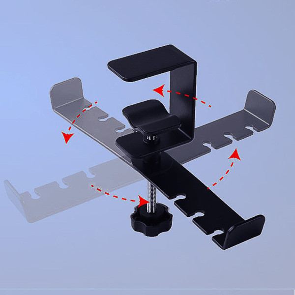 Desktop 360 grader multifunktionelt roterende hovedtelefonbeslag Desktop metalkrog opbevaringsbeslag