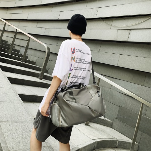 Backpack Sports Gym Bag Short Business Trip Travel Luggage Bag Dry Wet Separation Travel Bag Black