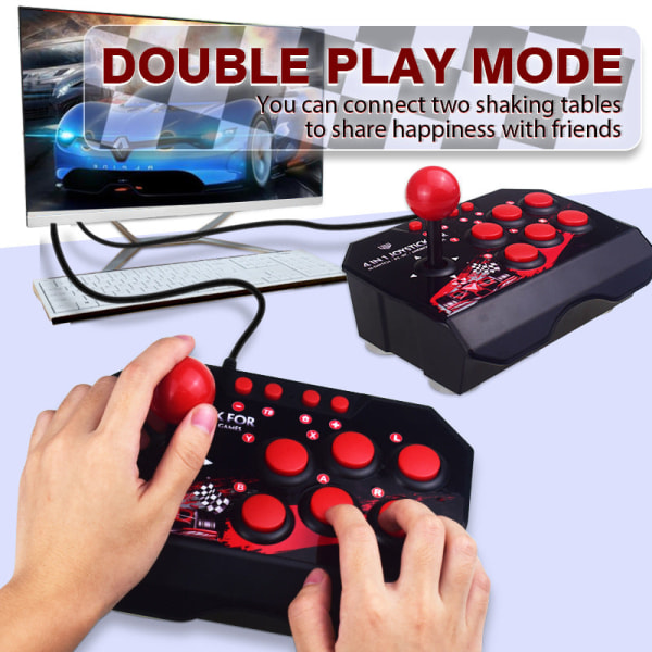 För Switch/PC/PS3/Android GamePad Cradle Double Arcade Rocker Wired Fighting Cradle