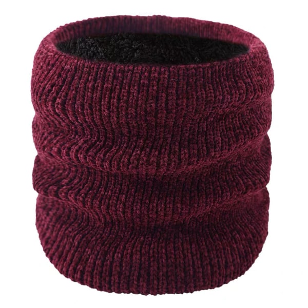 Lämmin talvinen neulottu pipohatut Cover Chenille Fleecevuorattu paksunnettu villahuivi Unisex Purplish red bandana