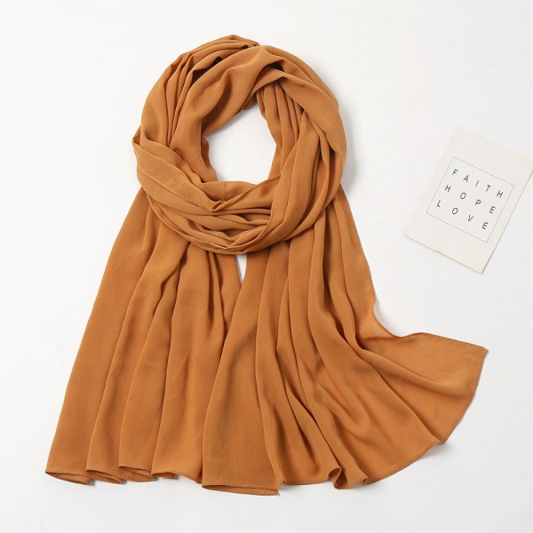 Skjerfsjal for kvinner 2022 Monokrom Chiffon som puster Camel 175-70cm