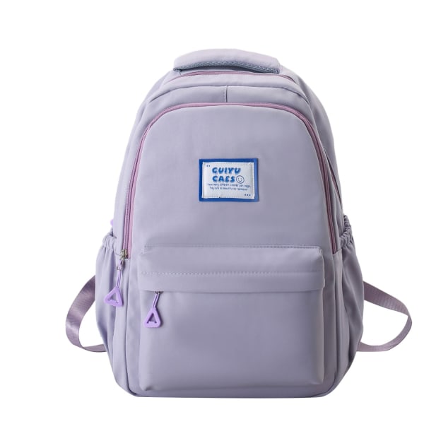 Kvinner jente ryggsekk skulderveske skolesekk Stor kapasitet Tidlig videregående skolestudent Idle Style Casual Koreansk stil Purple