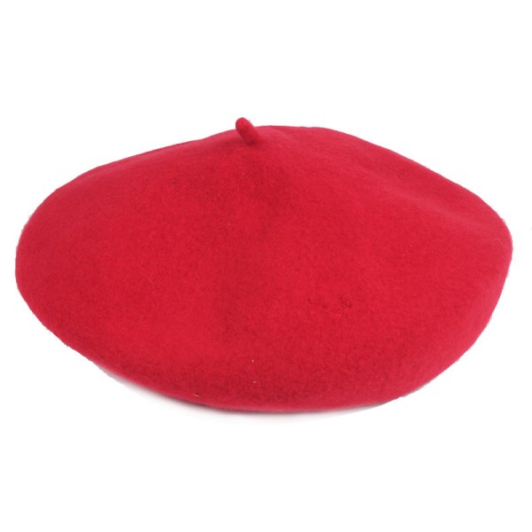 Beret Hat Ull Beret Kvinners Peaked Cap Høst Vinter Hat Peaked Cap Ulllue Red Adjustable