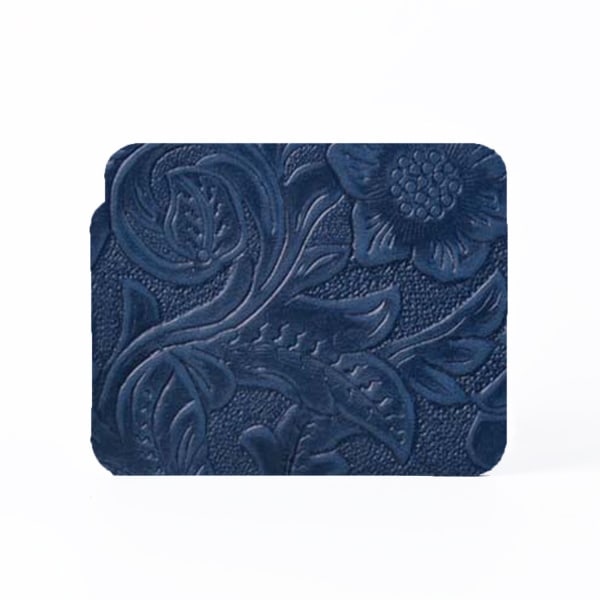 Yksinkertainen hullu hevosen nahkainen luova retro casual lehmännahkainen lompakkokorttipidike nahkainen lompakko Blue with carve 83*105*5mm