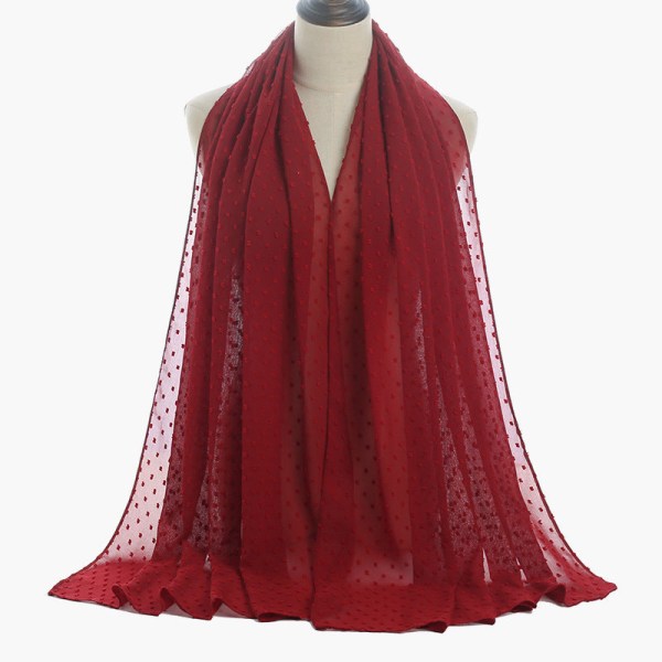 Skjerf for kvinner 2022 Skjerf flokkende tykk chiffon Bright red