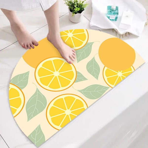 Kylpymatto liukumaton imukykyinen suihku Kylpyhuonematto matto puoliympyrä Orange 45 * 90cm