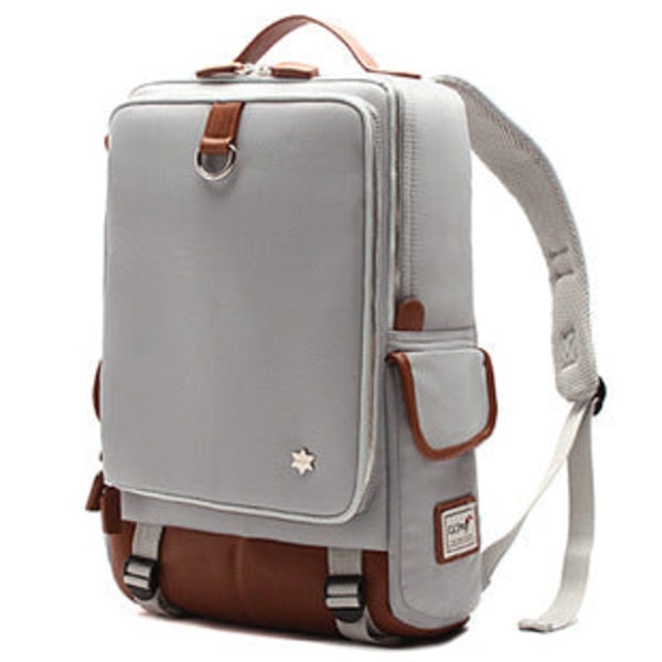Backpack Waterproof Simple   17-Inch Laptop Bag 卡其色