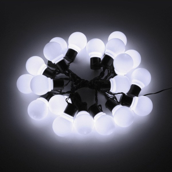5m 20pærer Led Globe Fairy Light String Christmas Garland Street Bryllup Pære String Lampe Udendørs til Fest Ferie Have Patio Warmwhite milky bulb 5M 20 Bulbs