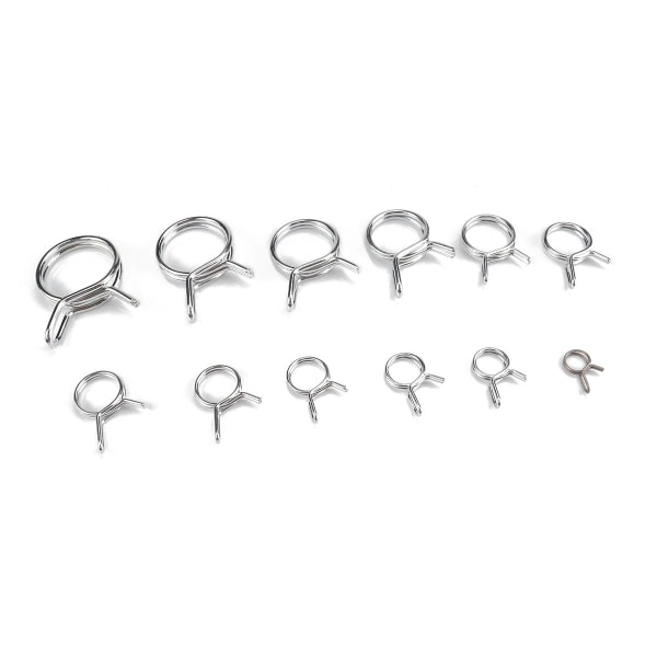 100 stk 7mm-24mm dobbel linje fjær rørklemme Dobbel linje vannrør slangeklemme drivstoffrørklemme