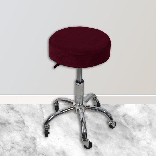 Velvet Universal rundt Stoltrekk Bar rundt Swivel Chair Cover Wine Red 32-38CM*10CM