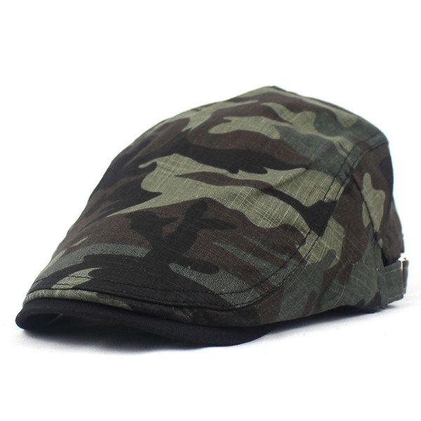 Baret Hat 2022 forår og sommer camouflage bomuld og hør åndbar solbeskyttende solskærm Gray Adjustable