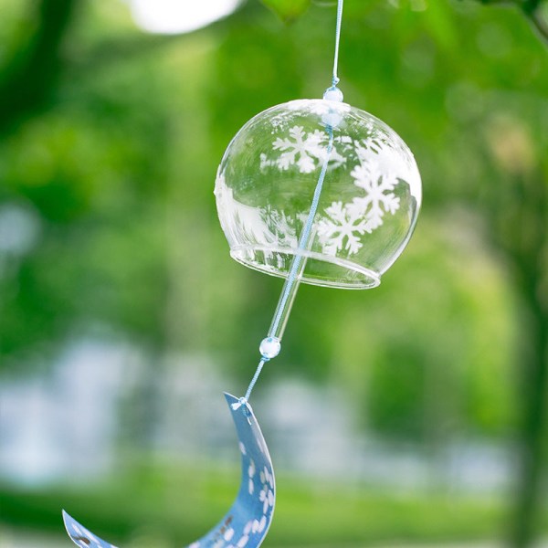 Wind Chimes japansk malet kreativ gaveborosilikatglas Small snowflake