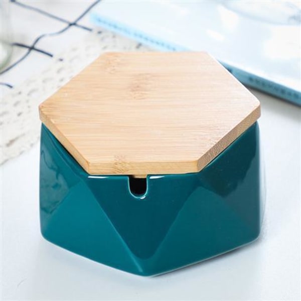 Askebeger Creative Personlig vindtett Stor Stue Hjemmekontor Trend Askebeger Green hexagon (with lid)-ashtray