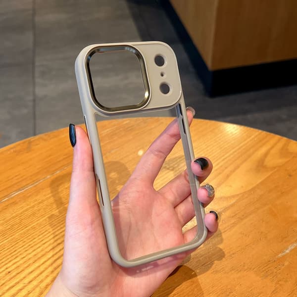 Deksel til iPhone 17 Pro Max Titanium Metall Linsering Transparent Støtsikker