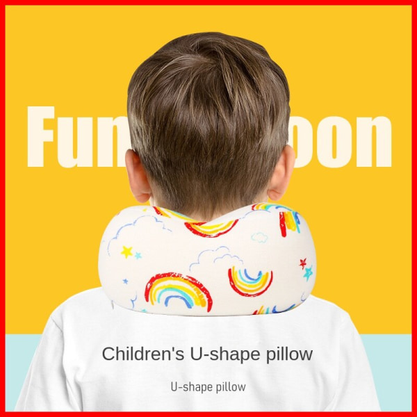 Mjuk bekväm resekudde för barn i bomull Hudvänlig tecknad utomhusportabel Sky rainbow set 20*10*23cm