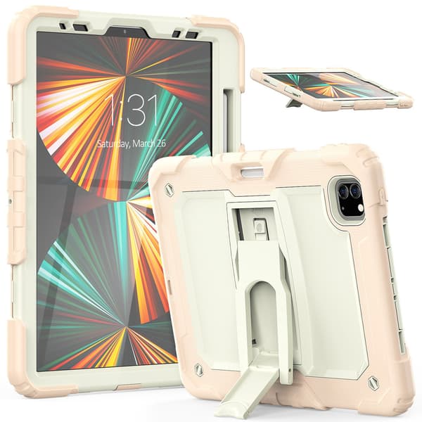 Fodral för iPad mini 4/mini 5 2015/2019 PC Roséguld Ställ Stötsäker Silikon Hård Rem Vikbart