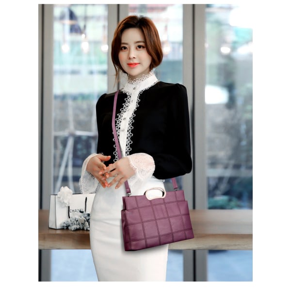 Naisten Naisten Käsilaukku Yksivärinen Tikkaus Muoti Korean Tyyli Olkalaukku Black