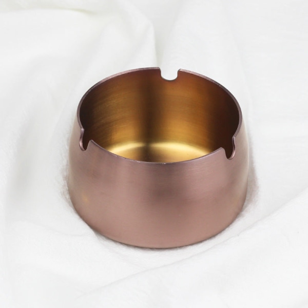 Askkopp Cylinder Rostfritt stål Pläterad rund Stor Reklam Hotell KTV Rostfri Askfat Stainless steel rose gold Medium 9CM