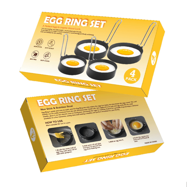 Rund Stjerne Kreativ Omelet Form Non-Stick Æg Ring 2,3 cm forhøjet spejlæg Model 4-inch 3-inch four-piece set