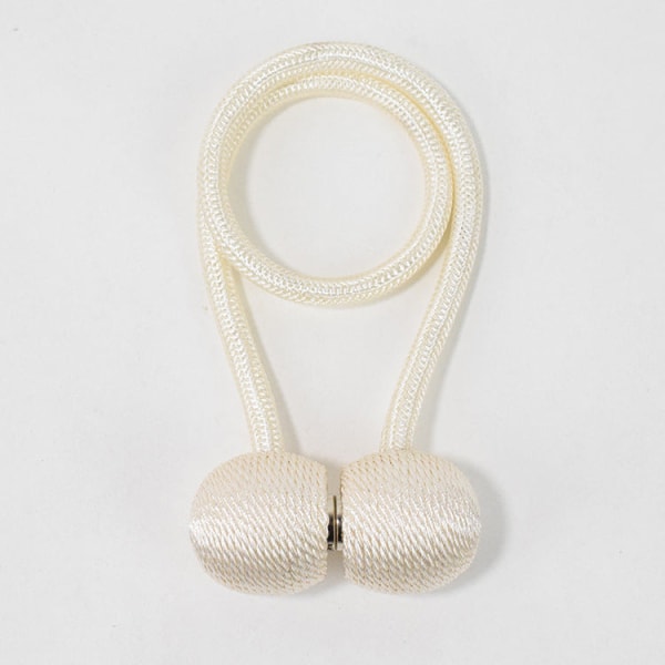 Yksinkertainen yksivärinen kuulokeverho Magneettinen solki verhon sideköysi rice white