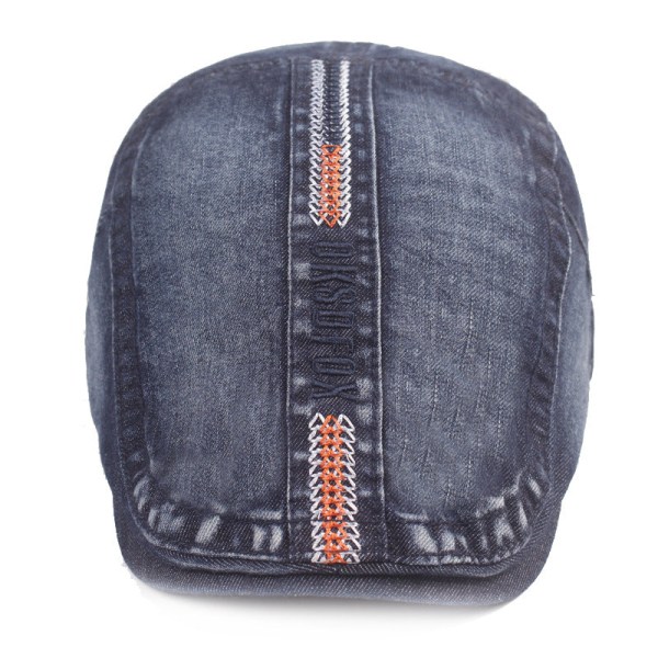 Baret Hat Denim Peaked Cap Kunstnerisk Ungdom Baret Hatte til mænd og kvinder Advance Hatte Kvinde Baret Dark Blue Adjustable