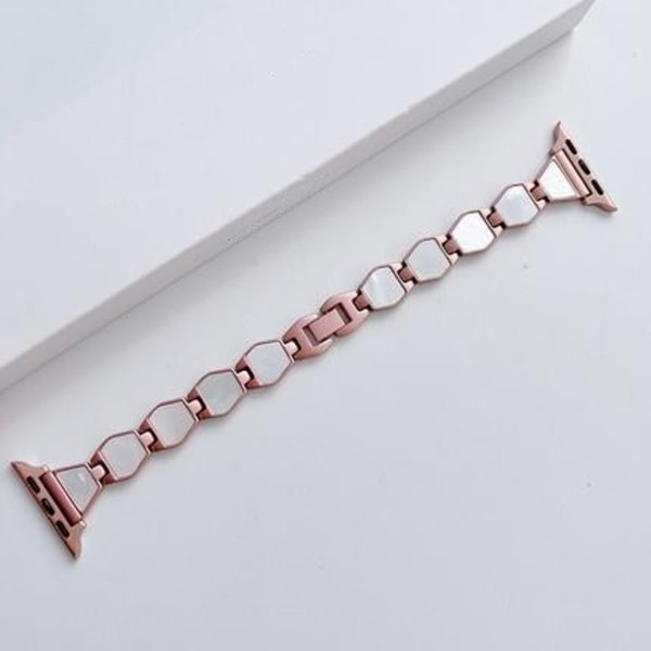 Klockarmband för Apple Watch iWatch 38/40/41mm Rosa vit skal