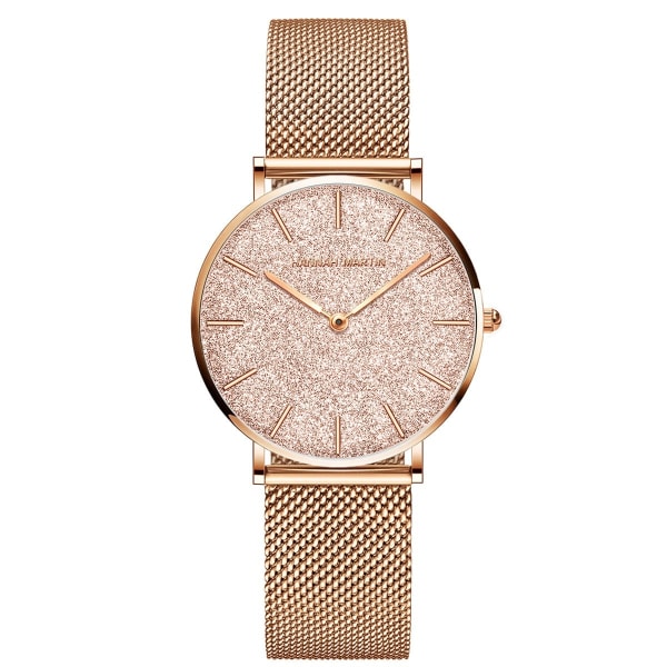 Damemote Frosted Watch Quartz Waterproof Watch Rose Gold