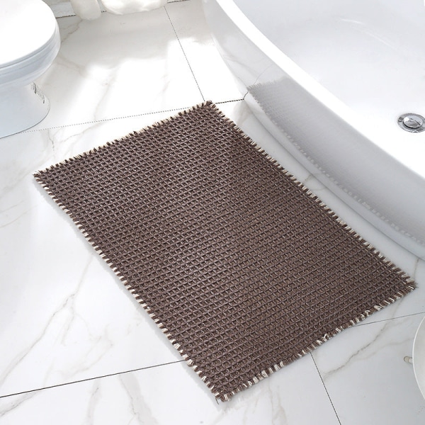 Badmatta Halkfri Absorberande Dusch Badrumsmatta Matta Enfärgad Våffel Gray 50*80cm