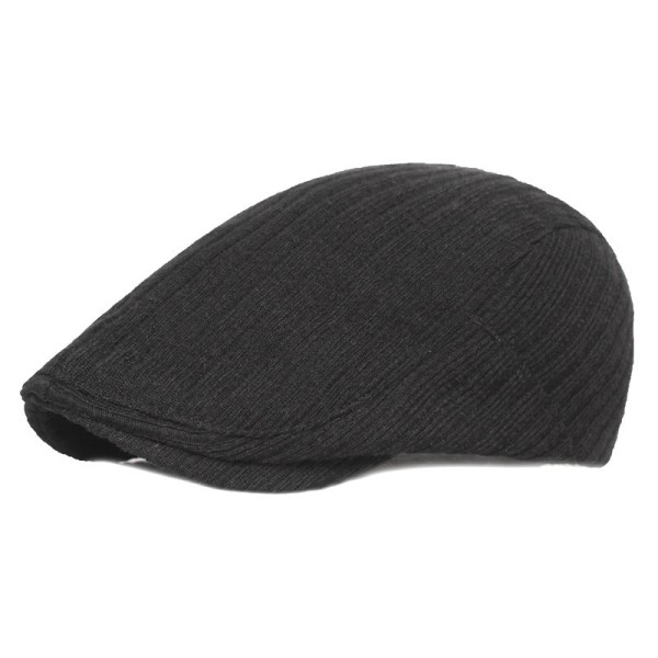 Beret lue Strikket beret herre kvinners topplue Høst Vinter Advance Luer Middelaldrende og eldre luer Black Adjustable