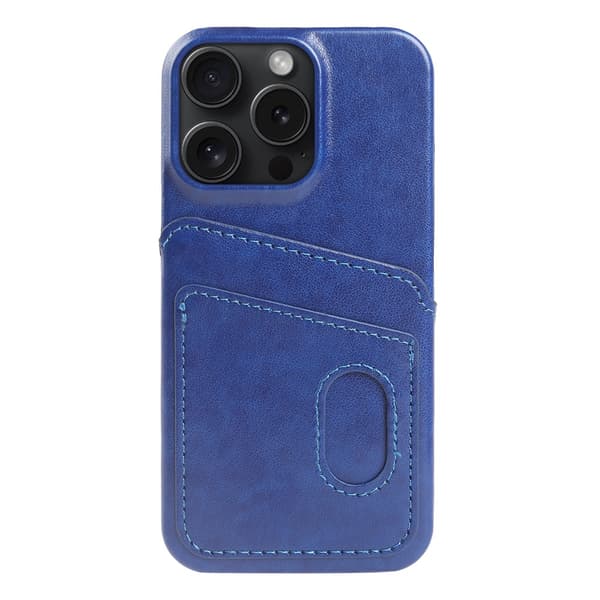 Fodral för iPhone15pro blått kortfack anti-fall dual SIM
