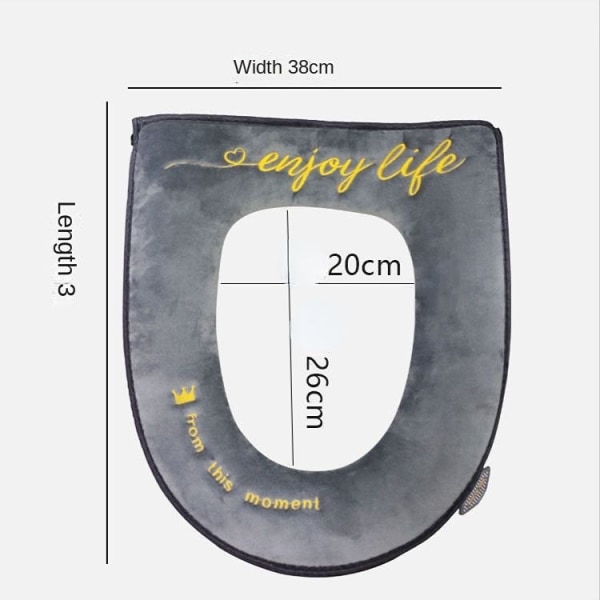 3st Plus-Sized Toalettmatta Toalettsitsdyna Four Seasons Cover Hushåll Gray