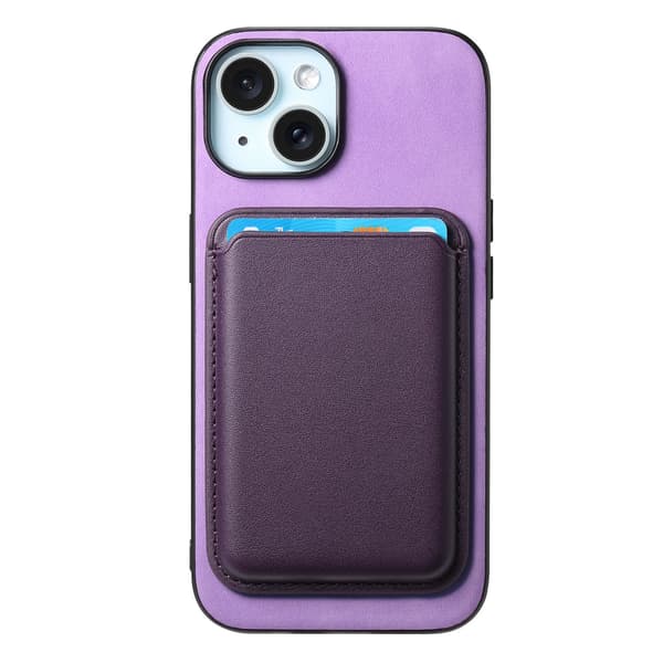 Etui til iPhone 14 lilla kortholder magnetisk lær